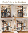 Ultimate Wall Mounted Closet Organizer Game Changer With Hefty Industrial Pipe Build showcasing L-shape and straight-line configurations.