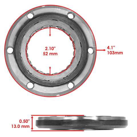 Top Shelf Starter Clutch One Way Bearing Sprag Assembly with Knockout Gear Idler and Needle Bearing Fits Honda TRX400EX Sportrax 400 dimensions