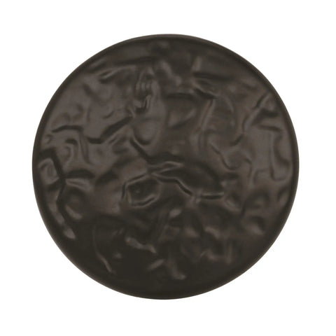 Heavy Duty Vintage Round Cabinet Knob With Classic Colonial Black Finish And 1.25 Inch Diameter straight view showing matte texture.