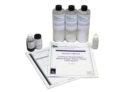 Cellular Respiration Lab Kit For Hands On Science Classrooms Yeast Fermentation And Aerobic Respiration Demos With Glucose Sucrose And Lactose Ideal For Student Experiments And Classroom Lessons, includes chemicals and teacher's manual.