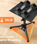 Projector And Laptop Stand Tripod Adjustable Floor Stand From 24.4 To 46 Inches; heavy-duty with 30 lb weights on stable base.