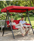 Red 75 By 47 Inch Heavy Duty Waterproof Outdoor Swing Canopy Cover With Side Grommets 210D Oxford Fabric Replacement