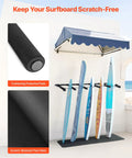 Keep Your Sick Gear Organized With This Heavy Duty Surfboard Wall Mount Vertical Paddle Board Rack Featuring Hella Secure Rubber Padding For Effortless Garage Storage And Zero Clutter Vibes, featuring protective pads and surfboards.