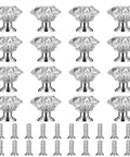 20 Pack Crystal Cabinet Knobs for Cabinets and Drawers, Diamond Shaped Silver Pull Handles with Screws, 30mm Diameter