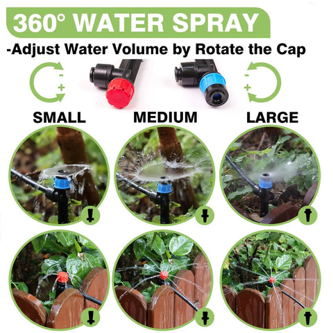 240Ft Drip Irrigation Kit With Quick Connect Plug And Play For Greenhouse, Garden, Yard, And Lawn Automatic Watering System spray settings