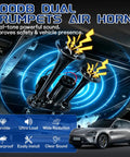 12 Volt Dual Trumpet Electric Air Horn Kit Packed With A Beefy Compressor And Hella Loud 600db Train Tone For Trucks Cars And Jeeps With Straightforward Bolt On Setup And Rust Resistant Finish