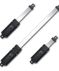 Top Notch 12V Micro Linear Electric Actuator With 12 Inch Stroke And 5 Pounds Force, featuring durable black housing and metal shaft.