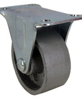 2-Inch Cast Iron Rigid Plate Caster With 1-1/4-Inch Wide And 2-Inch Diameter Silver Wheel, Heavy-Duty Rigid Plate Mount