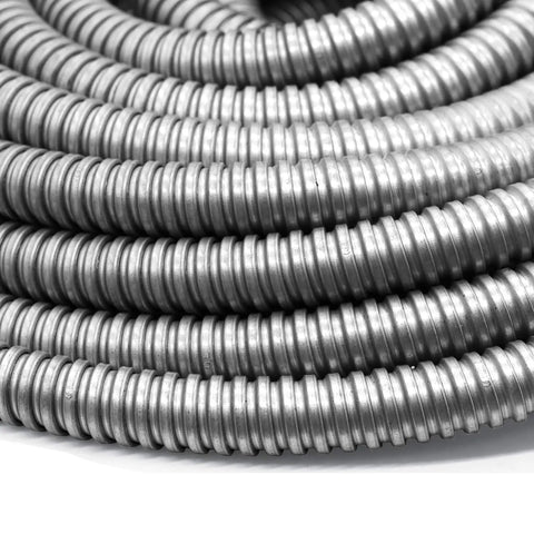 Half Inch Flexible Electrical Conduit Fifty Foot Galvanized Iron For Home And Industrial Wiring Protects Wires From Impact Built To Last