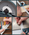 Pro Grade Combination Square Set With Protractor 12 Inch Bevel Ruler for precise measurements in woodworking and metalworking.