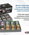 Modular Card Sorting Tray for Collectors and Gamers Expandable Grid Organizer with Movable Cells and Adjustable Angles