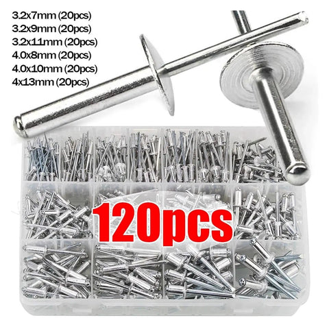 240 Piece Aluminum Alloy Rivets And Fasteners Set For Home Projects Auto And Furniture Use Dome Head Blind Rivets