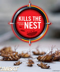 Baddest Roach Killing Gel For Indoor Outdoor Use That Delivers A Straight Up Colony Eradication With A Clean Apply Syringe And Hella Long Lasting Formula To Put These Creepy Goober Bugs To Rest, dead cockroaches and a target graphic.