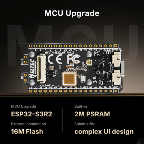 ESP32 S3 Dev Kit With LoRa SX1262 Radio And Built In Oled Screen Plus L76 Gps Unit For Meshtastic Meshes and Arduino Makers, MCU board top view.
