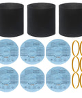 Budget Friendly Shop Vacuum Filter Kit With Foam Sleeves And Reusable Dry Disc Filters For Most Shop Vacuums VacMaster And Genie Wet Dry Vacuums Includes Three Foam Sleeves Six Dry Filters And Six Rubber Retaining Bands displayed.