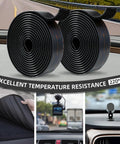 Premium Black Dual Lock Reclosable Fastener Mounting Tape One Inch By Eight Feet Heavy Duty Reusable Strips on car dashboard.