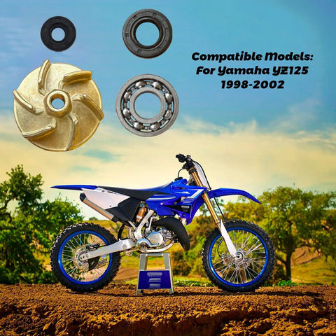 Hardcore Water Pump Repair Kit Plug And Play Impeller Gasket Bearing Oil Seal Drop In Fix For Yamaha Yz125 Dirtbike 1998 To 2002 includes impeller and seals.