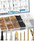 Do It All 170Pcs Drywall Anchors And Screws Kit With Plastic Expansion And Metal Self Drilling Anchors for hanging up to 75 lbs