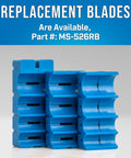 Replacement blades for Mid Span Slit And Ring Tool For Fiber Optic Cables 10.2mm To 18.2mm shown in blue with part number MS-526RB.