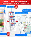 Most comprehensive home drinking water test kit with test tube, strips, and bacteria tests for easy at-home use.