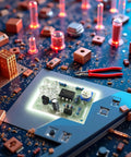 Hands-On Soldering Practice Kit For Beginners Learn To Solder With DIY Electronics Learning Board Including Desoldering Tools, Resistors, Capacitors, LEDs And Essential Soldering Station Accessories on a colorful circuit board background