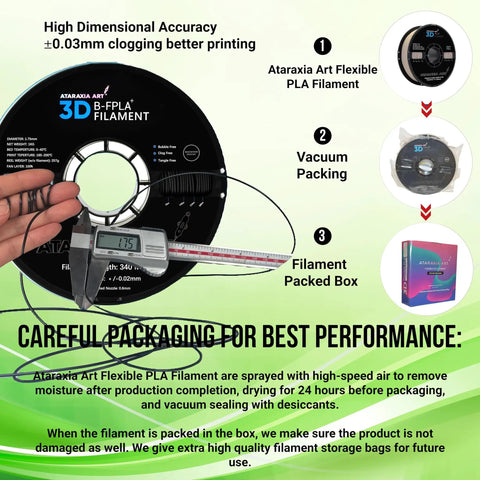 Top Shelf Bouncy BFPLA 3D Printer Filament 1.75mm Ivory White One Kilogram shown with precise caliper for accuracy.