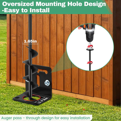 26 Inch Heavy Duty Ground Anchors Screw In For Mobile Homes Sheds Fences Swing Sets Trampolines And Carports Complete Anchor Kit With L Bracket And Drill Adapter For Easy Install And Maximum Wind Security
