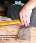 Dia Sharp Bench Stone Diamond Knife Sharpener For Workshop Jobsite And Kitchen Extra Fine Flat Diamond Surface Non Slip Base Made In USA 8 X 3 X 0.38 Inches in use on wood surface