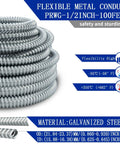 Dope Flexible Steel Electrical Conduit Kit Half Inch Diameter 100 Feet Long with temperature ratings and material details