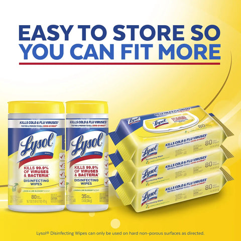 Disinfecting Handi Pack Wipes Lemon And Lime Blossom Scent 480 Count One Hand Dispense Easy To Store Grab And Go Ready