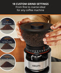 Game Changer Flat Burr Coffee Grinder Delivering Eighteen Precision Grind Options For Bold Espresso Or Smooth Cold Brew with adjustable hopper.