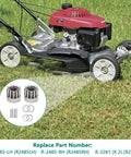 Left And Right Side Wheel Drive Pinion Replacement Gear Kit For 42 Inch Lawn Sweepers beside a lawn mower on grass.