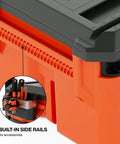 Close-up of MODbox Medium Deep Tool Box With Beefy Heavy Duty Organizer Removable Tray Water And Debris Resistant Stackable