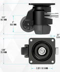 Leveling Casters With Retractable Feet For Stable Mobility On Tables, Machines And Furniture, Height Adjustable Heavy Duty Lift Casters