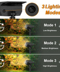 8 Pack Solar Powered Spot Lights Outdoor With 76 LED For 700 Lumens Warm White, 3 lighting modes illustration