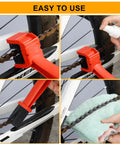 Six Piece Bike Chain Cleaner Kit With Three Brushes And Cleaning Tools for Mountain Bike Motorcycle and E Bike Rust Removal
