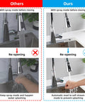 Comparison of faucet spray modes highlighting Three Function Pull Down Kitchen Faucet Head Replacement With 12 Adapters Chrome Finish features.