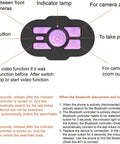 Third Gen Waterproof Diving Phone Case With Bluetooth 50 Feet Depth, button diagram and instructions for camera control