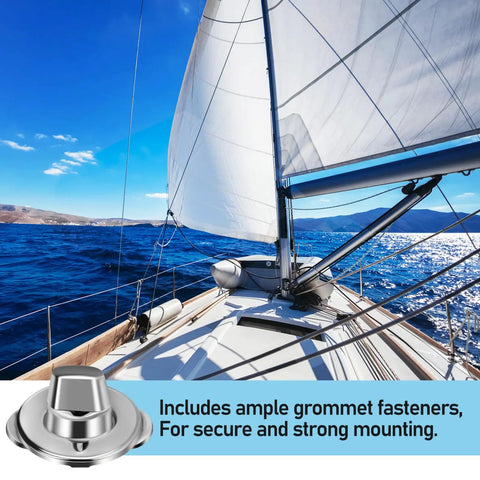 Stainless Steel Turn Button Fasteners Heavy Duty Canvas Tarp Grommet Hardware Kit Quick Release on a sailboat for outdoor gear protection.