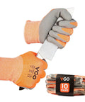 ANSI A3 Cut Resistant Gloves With Latex Rubber Coated Grip For Gardening, Construction And Warehouse Work, Durable All Purpose Hand Protection