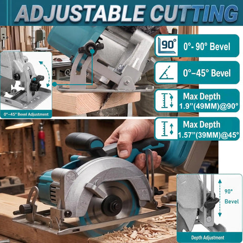 5 Inch Brushless Cordless Circular Saw Packing A Beefy 6000 Rpm Spin And Quick Bevel Swaps For Hassle Free Wood And Soft Metal Cutting On Everyday Crew Projects Today with adjustable cutting features.