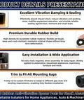 12 Pcs Round Rubber Spacers And Bushings 0.8 Inch OD 0.3 Inch ID 0.8 Inch Thick Washer Anti Vibration Damping Pads shown in product details presentation.