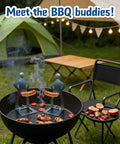 Funny Man Shaped Hot Dog Holder For Grilling Hands Free Stainless Steel Sausage Stand on BBQ with camping setup