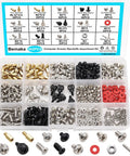 Premium Top Shelf Computer Screw Assortment Kit Featuring Motherboard Standoffs And Hella Tough Brass Hardware Pack in divided case with 502 pieces.