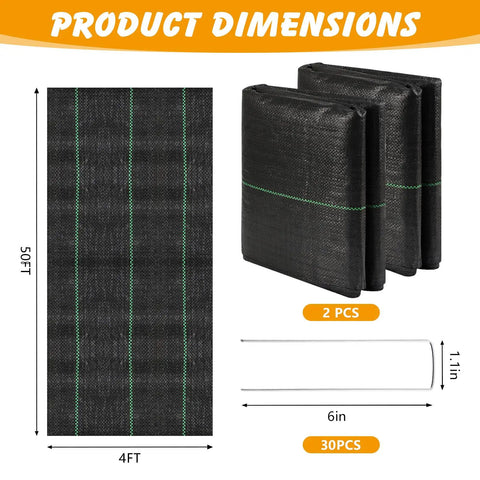 Weed Barrier Landscape Fabric 4 Foot By 100 Foot Woven Ground Cover For Gardening And Landscaping 3.2 Oz UV Resistant Polypropylene