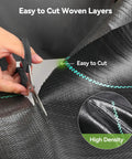 Scissors cutting Heavy Duty Woven Weed Barrier Fabric 4 Ft By 300 Ft 3.2 Oz Landscape Underlayment for garden beds