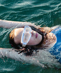 Heavy Duty Blue Safety Goggles With Anti Fog Ventilation And Side Shields To Keep Your Peepers Locked Up Tight Against Flying Debris Dust And Splashes On Any Rough Job Site on a swimmer.