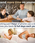 Family enjoying quality time, emphasizing benefits of the Timed Lock Box For Phones Tablets And Gaming Gear Kick Tempting Scroll Habits Fast.