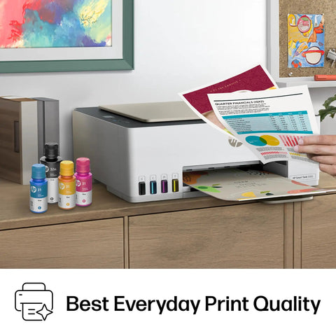 Smart Tank 5000 Wireless All In One Ink Tank Printer With Scanner And Copier, Two Years Of Ink Included on office desk