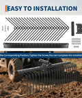 Heavy Duty Tow Behind Landscape Rake And Lawn Dethatcher With 21 Steel Tines And 60 Inch Wide Coverage, easy to install on tractors